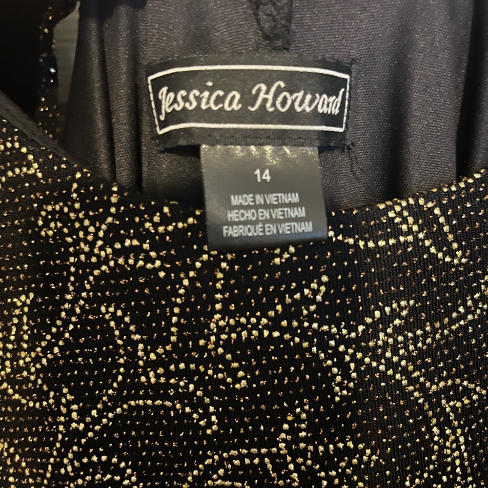 Black and Gold Sequin Embellished Midi Gown
